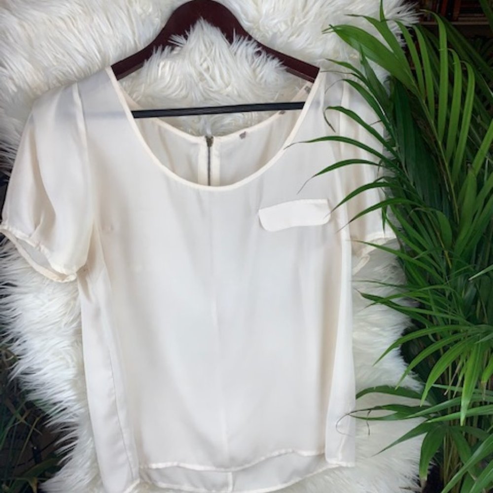 Forever 21 • Sheer Pocket Blouse • Back Zip • M